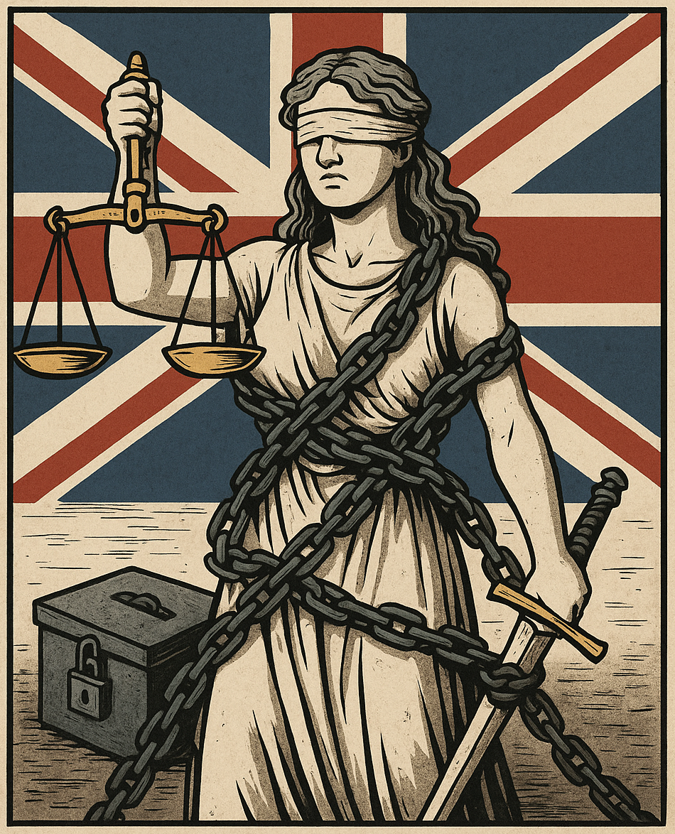 Democracy under siege Lady Justice In Chains